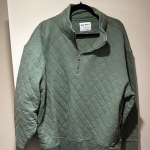 Old Navy Green Zip Up Quilted Sweater